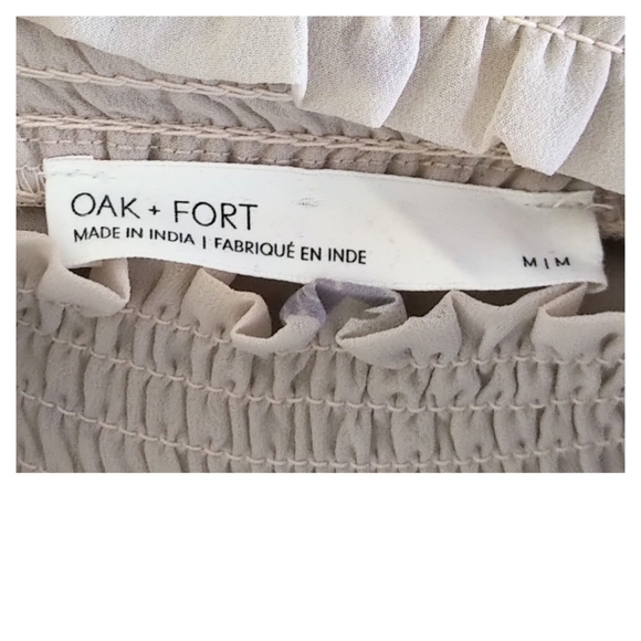 Oak + Fort Long Sleeve Pleated Floral Dress - Moonbeam Title Print - Picture 6 of 7